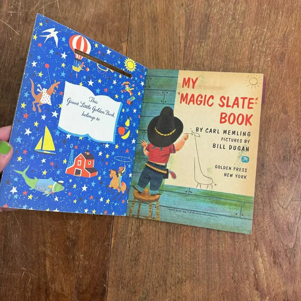 MY MAGIC SLATE BOOK by Carl Memling & Bill Dugan 1959 Giant Little‎ Golden
